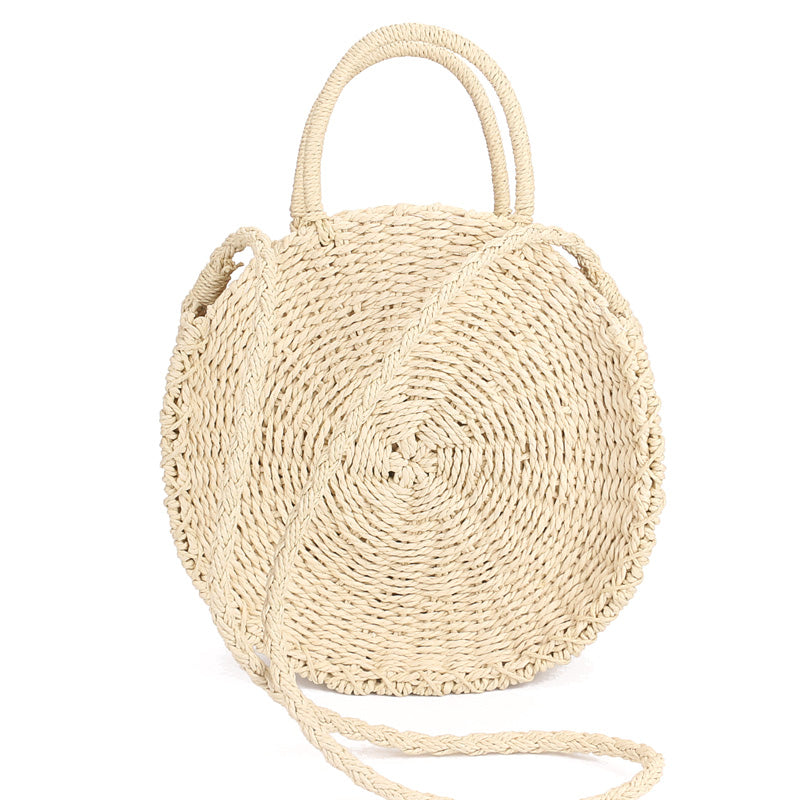 Vintage Handmade Knit Bamboo Rattan Straw Clutch Bag / Handbag 